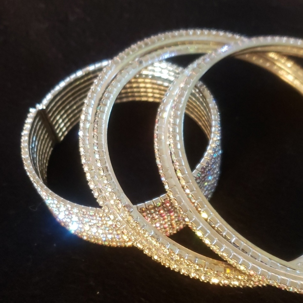 Rhinestone Cuff $26 & XL Hoops $29 SET: $55 - Picture 6 of 8